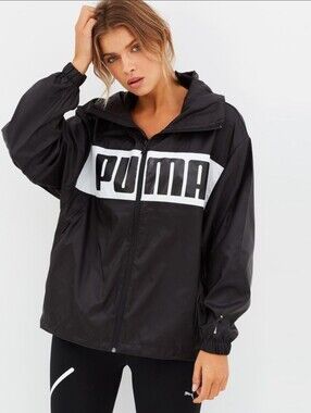 Puma Black & White Windbreaker Jacket Women’s Size XL NWOT